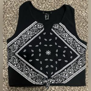 Bandana Paisley Print Crop Tank